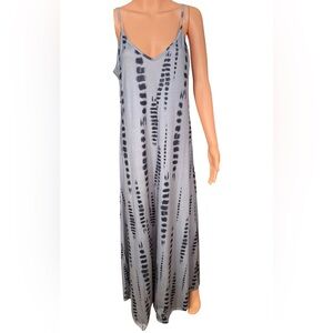 Unk Gray & Black Striped Tie-Dye Maxi Dress